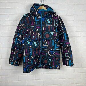 Columbia Girl's Ski Jacket puffer parka multi color omni heat coat black size l